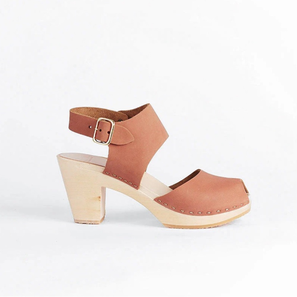 BRYR | Miranda Peep Toe in Clay, 37 (tapered heel style/sizing)